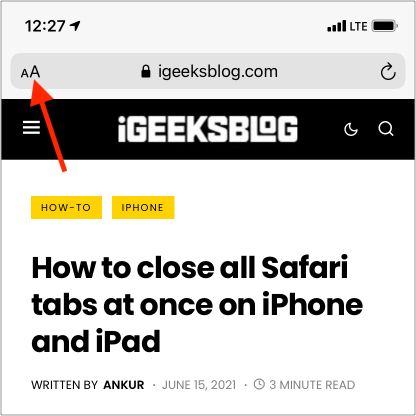 Safari nettstedsinnstillinger i iOS 14 på iPhone
