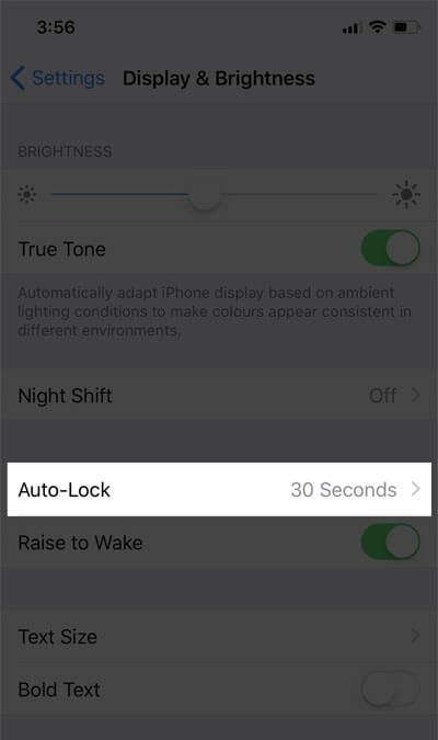 Velg 30 sekunder for automatisk låsing på iPhone X