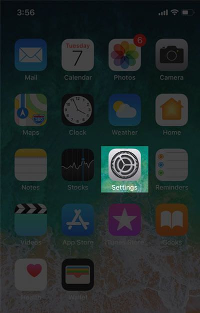 Åpne Innstillinger-appen på iPhone X