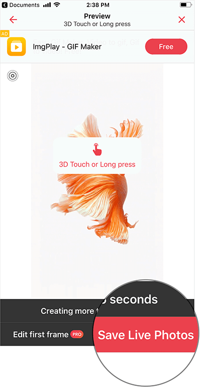 Lagre Live Fish Wallpaper i iOS 11 på iPhone