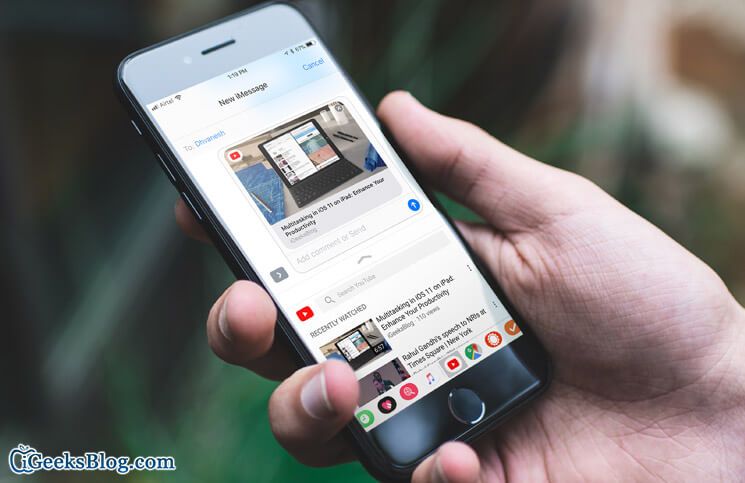 Kako deliti videoposnetke YouTube z aplikacijo iMessage v iPhonu in iPadu