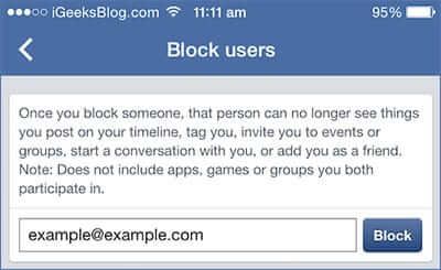 Blokujte ľudí na Facebooku v zariadeniach iPhone a iPad