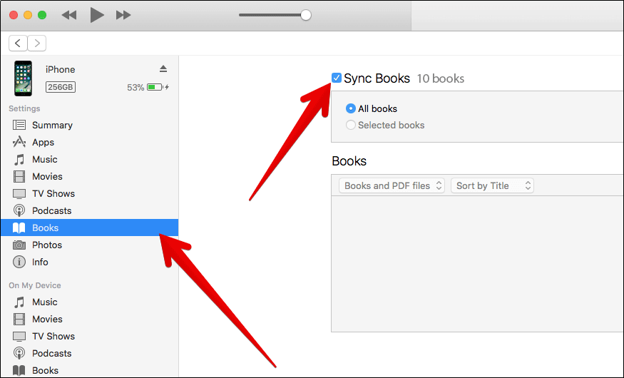 Synkroniser iBooks manuelt på Mac