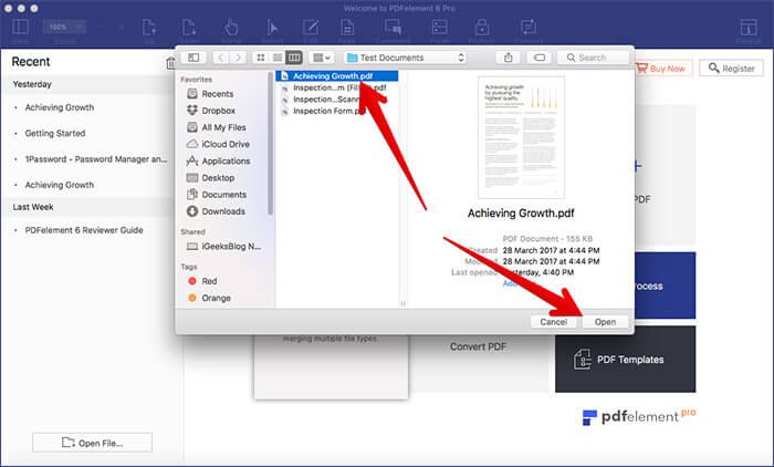 Åpne PDF i PDFElement 6 på Mac
