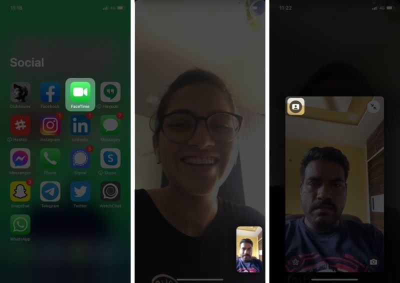 Размытие фона во время видеовызова в FaceTime в iOS 15