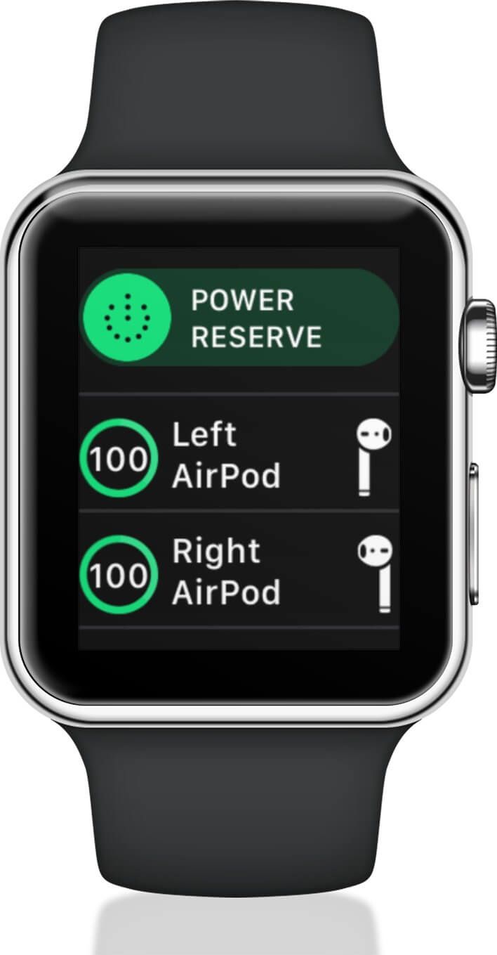 Comproveu la durada de la bateria de l’AirPod individual a Apple Watch