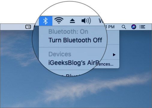 Desactiveu el Bluetooth al Mac amb MacOS Mojave