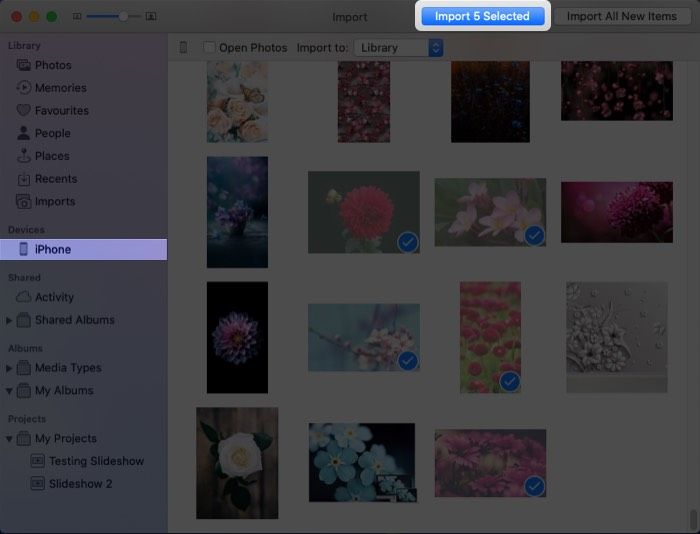 overfør bilder fra iPhone til Mac med USB