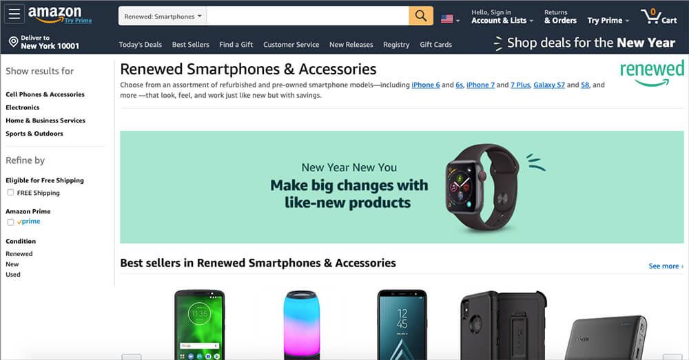 Amazon, kullanılmış ve yenilenmiş iPhone