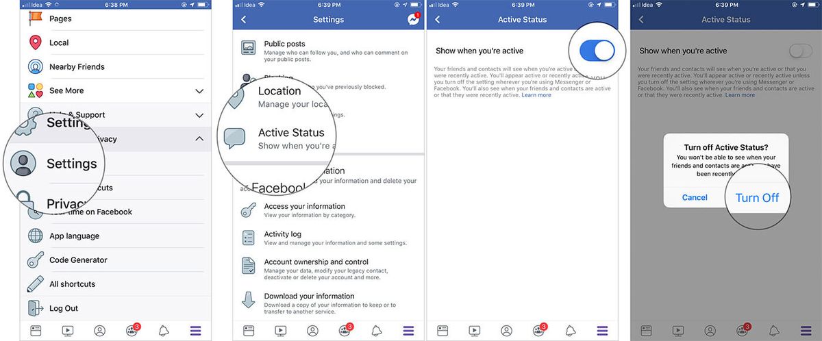 Deaktiver aktiv status for å skjule sist sett på Facebook Messenger