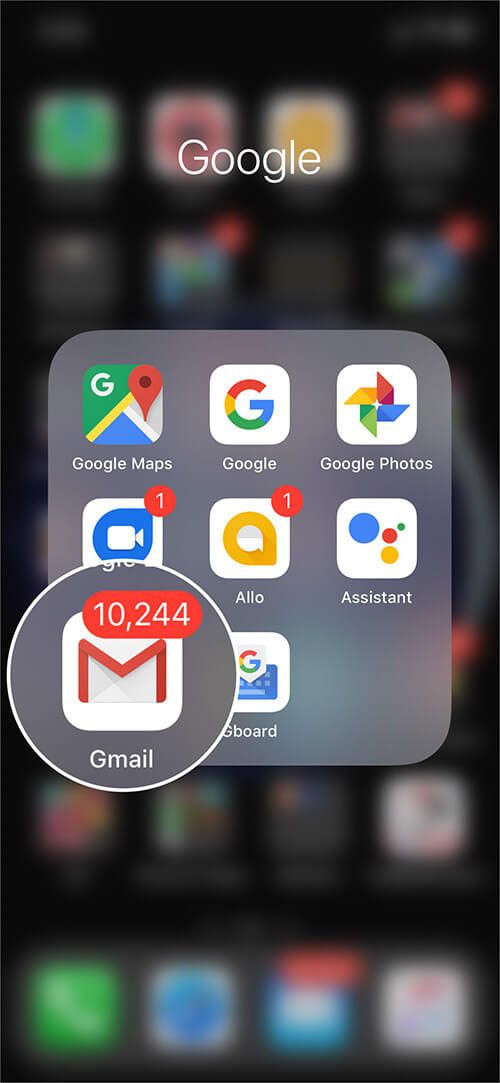Åpne Gmail-appen på iPhone