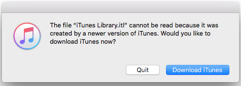 iTunes Library.itl kan ikke leses