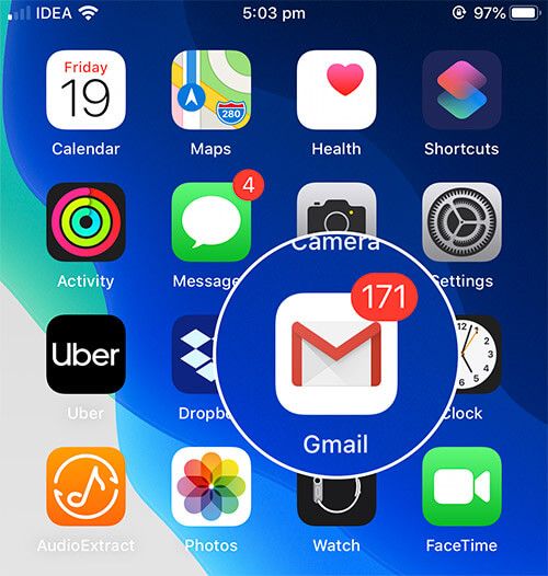 Start Gmail-appen på iPhone