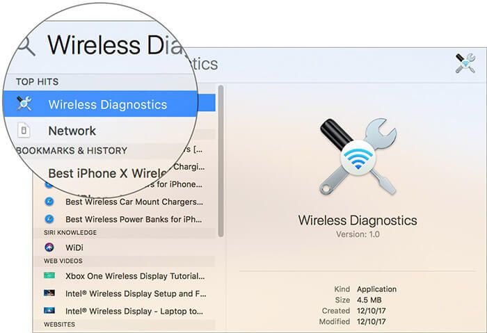 Åpne Wireless Diagnostics på Mac