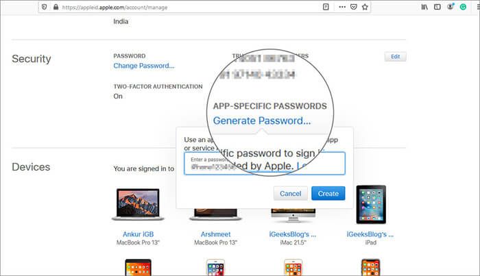 Generuokite konkrečios programos slaptažodį, kad galėtumėte naudoti „iCloud“ el. Pašto paskyrą „Android“