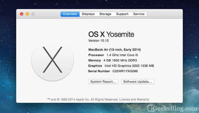 Kaip patikrinti „MacBook“ / „iMac“ versiją ir specifikacijas