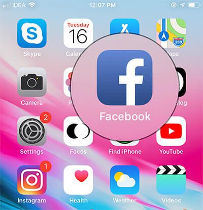 Åpne Facebook-appen på iPhone
