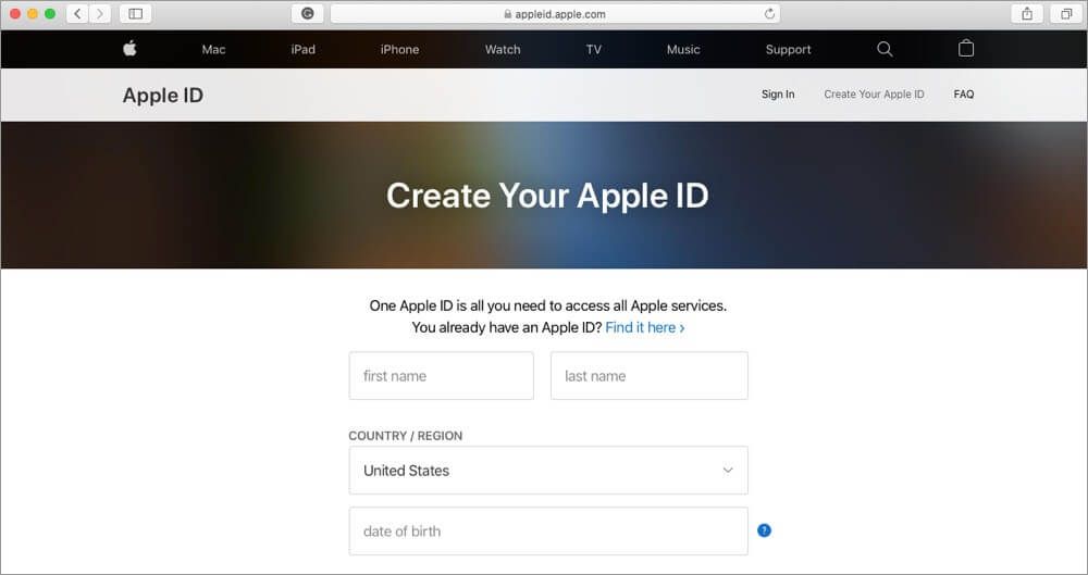 Velg Apple ID og klikk på Fortsett på Mac