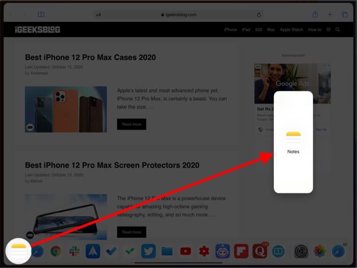 Hvordan bruke Slide Over på iPad