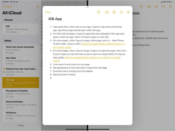 Midtvindu for multitasking i iPadOS 15