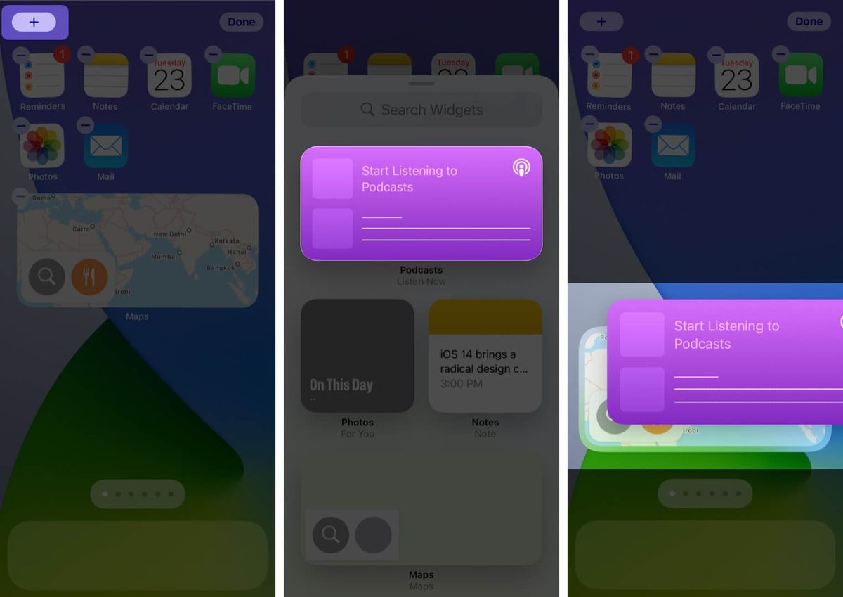 fjern app fra stack-widget på iPhone