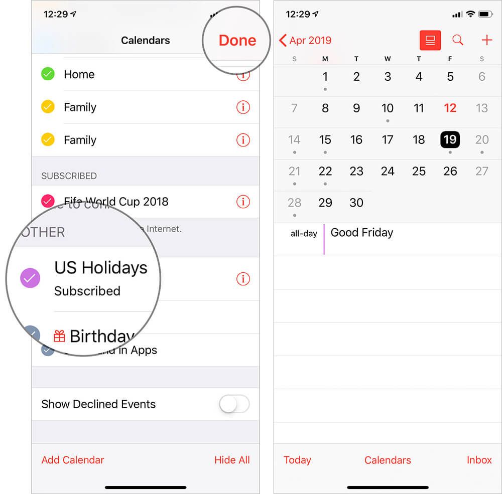 Dodajte US Holiday v koledar iPhone