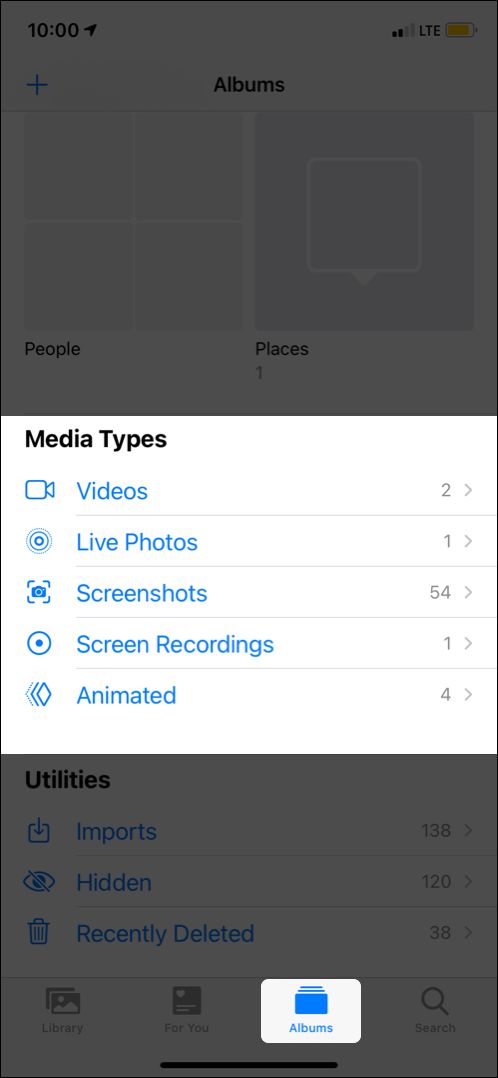 Slett unødvendige skjermbilder live bilder fra Photos-appen