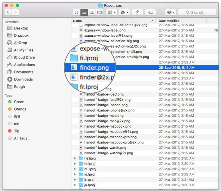 Søk etter filbilde av Finder png og kopier på Mac-skrivebordet