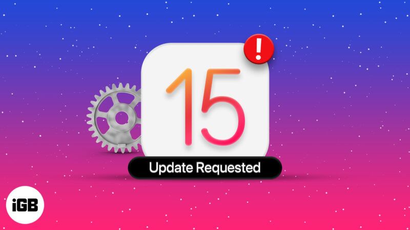 iOS15 अद्यतन अनुरोध पर अटक गया