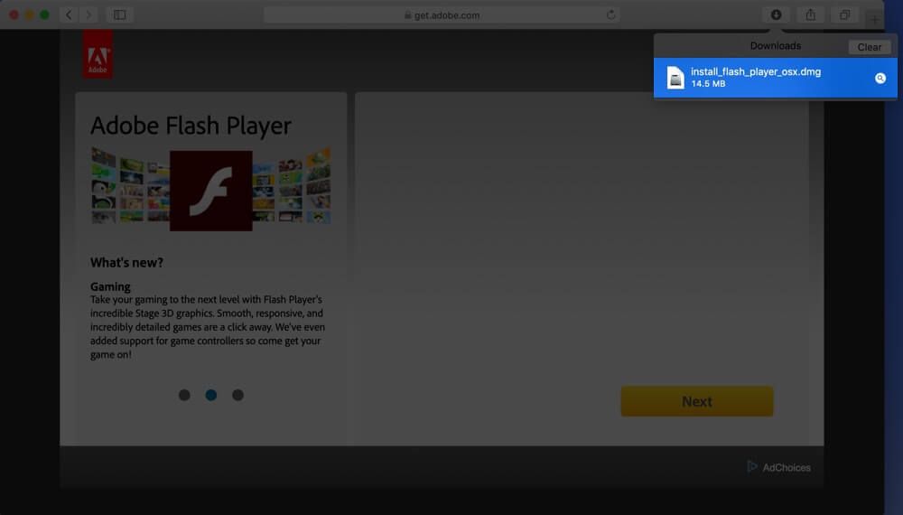 Executeu Adobe Flash Player Uninstaller al Mac