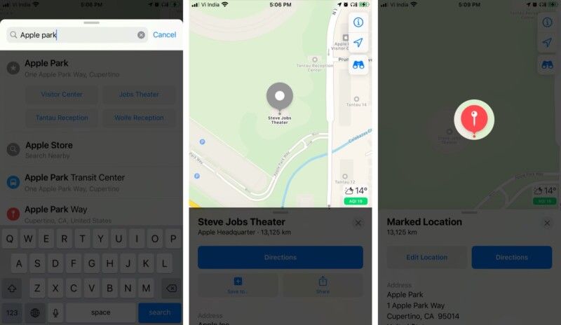 Pripnite miesto na Apple Maps pomocou vyhľadávacieho panela
