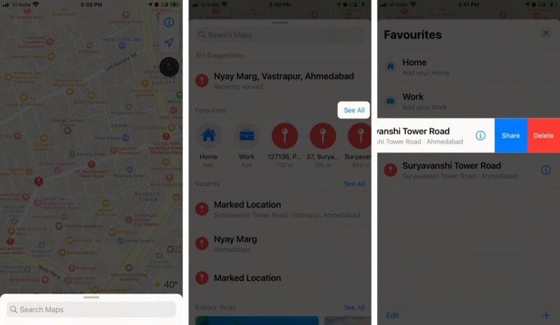 Odstráňte špendlíky v Apple Mapách na iPhone