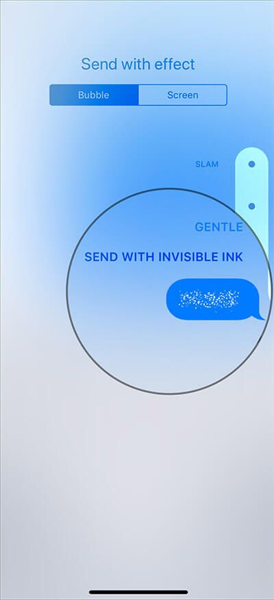 Envoyer un SMS Invisible Ink sur iPhone