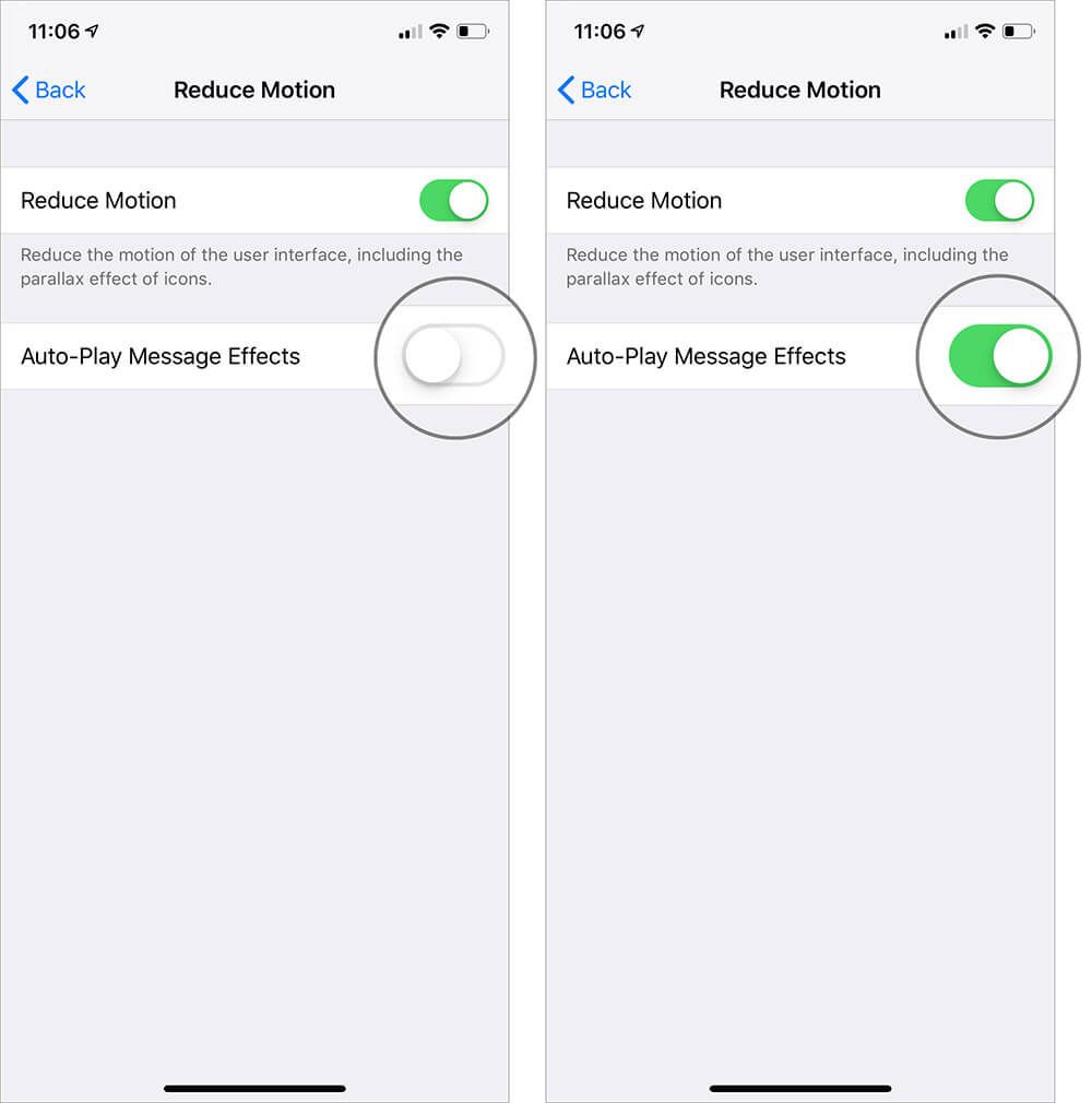Activer les effets de message de lecture automatique sur iPhone