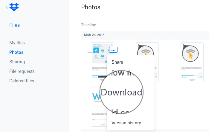 Descarregueu DropBox Photos a Mac o PC amb Windows