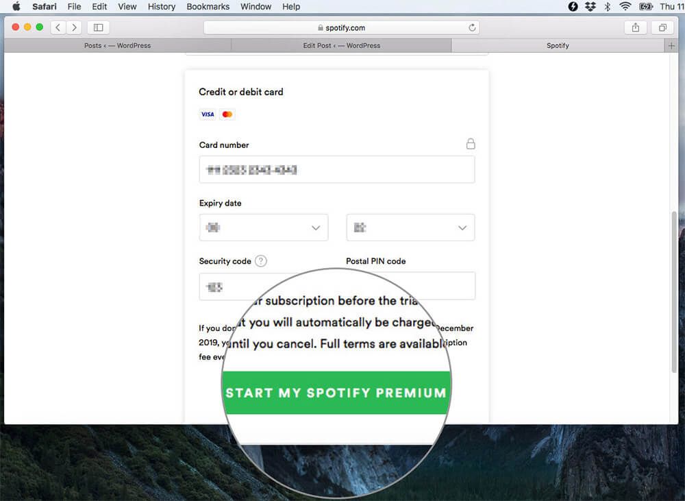Betal for Spotify premium med Mac