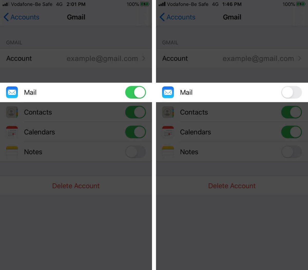 Deaktiver e-mails fra tredjepart fra Mail App på iPhone