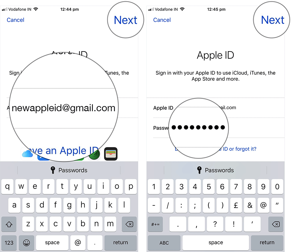 Bytt Apple ID på iPhone eller iPad