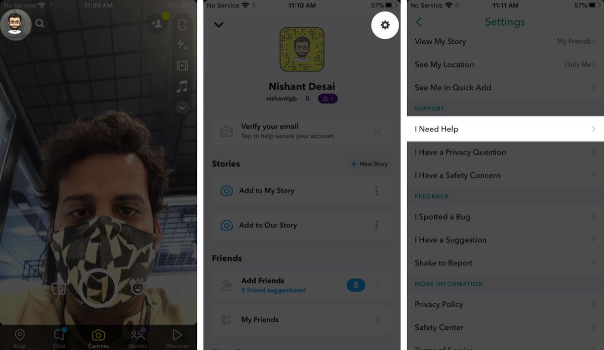 Aktiver Snapchat-kontoen din på iPhone på nytt