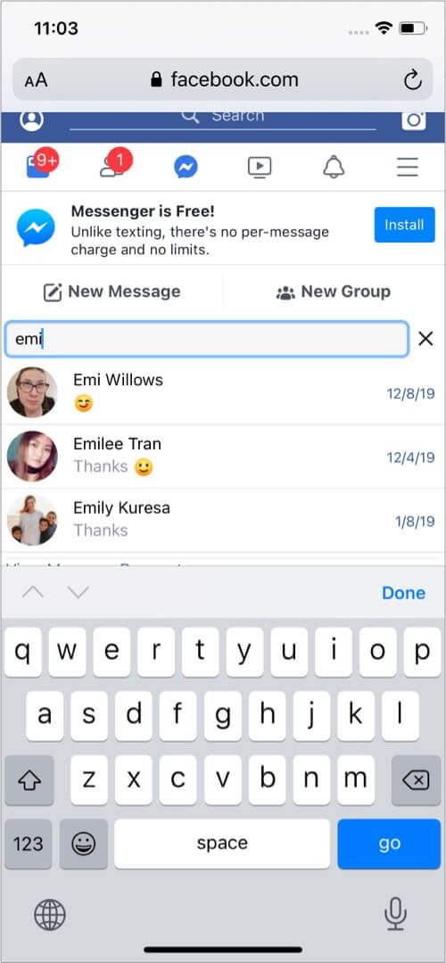 Veure les sol·licituds de missatges a Facebook Messenger a l’escriptori