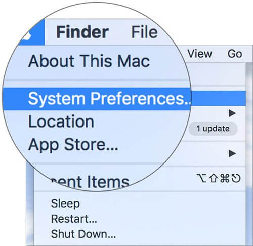 V systéme Mac otvorte Predvoľby systému