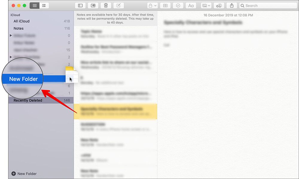 Gjenopprett slettede notater på Mac med Notes-appen