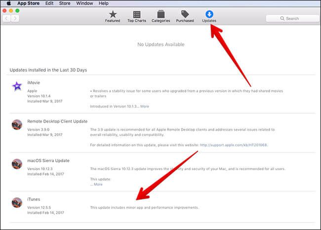 Aggiorna iTunes utilizzando il Mac App Store
