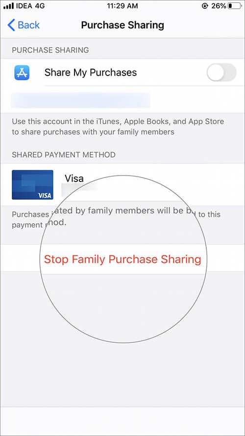 Nustokite dalintis mokėjimo informacija šeimos nariams sistemoje „iPhone“