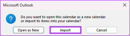   kliknutím na Importovať pridáte exportovaný Kalendár Google do programu Outlook