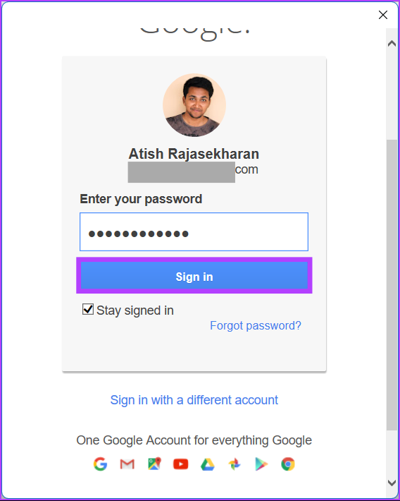   Zadajte svoje heslo služby Gmail a kliknite na položku Prihlásiť sa