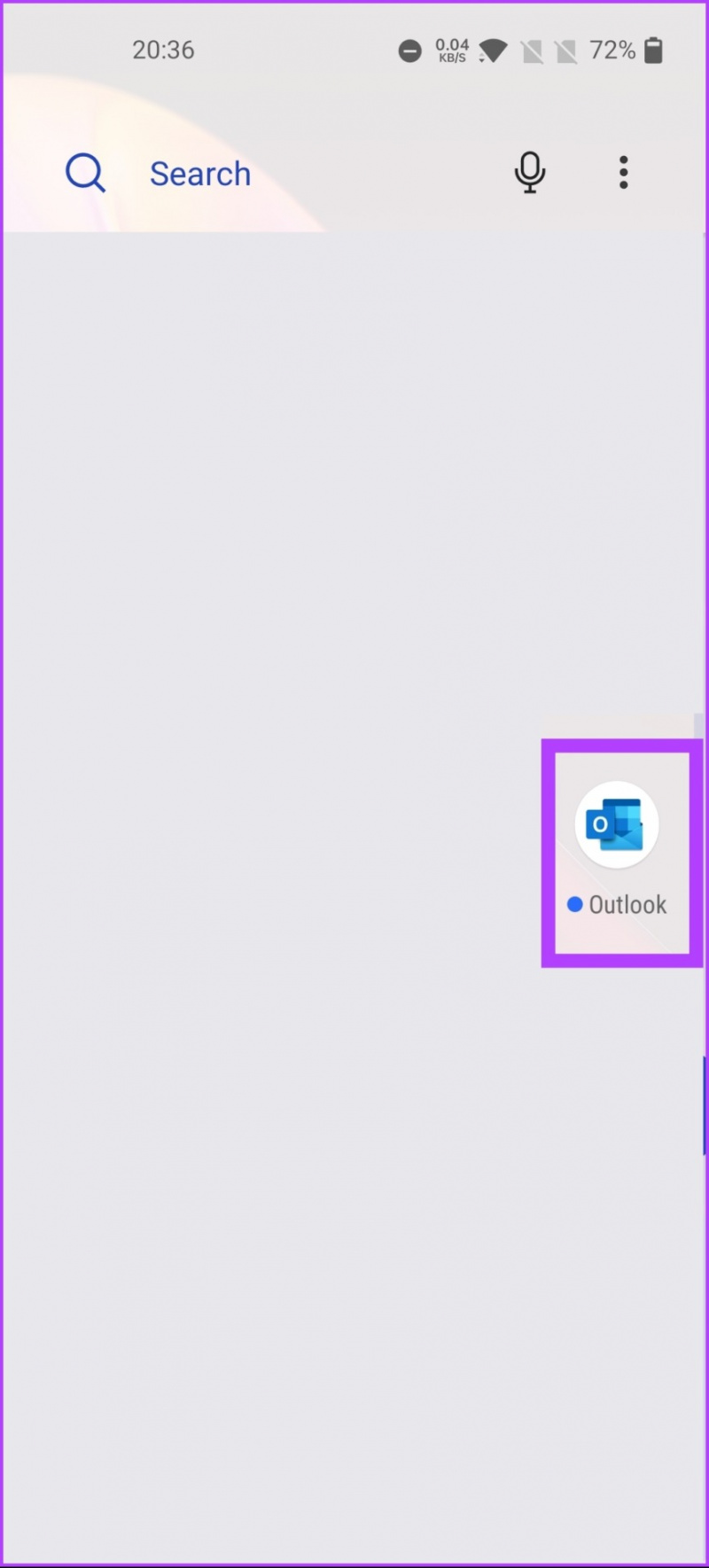   Avvia Outlook dal cassetto delle app