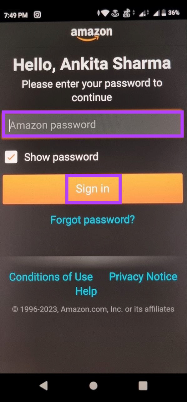   Connectez-vous à votre compte Amazon