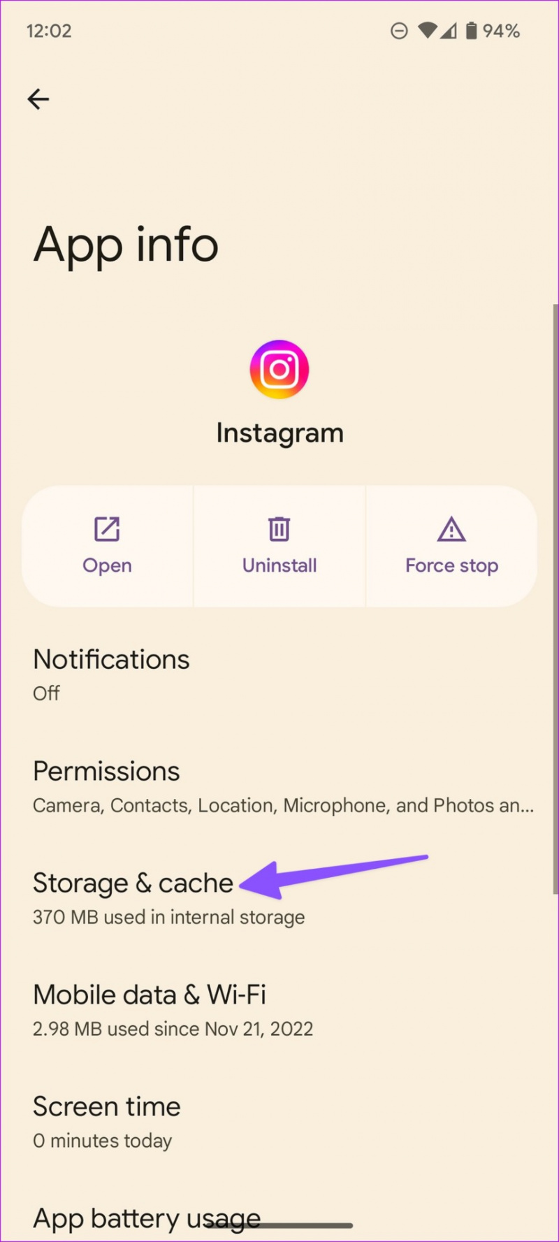   åpen lagring og hurtigbuffer på Instagram