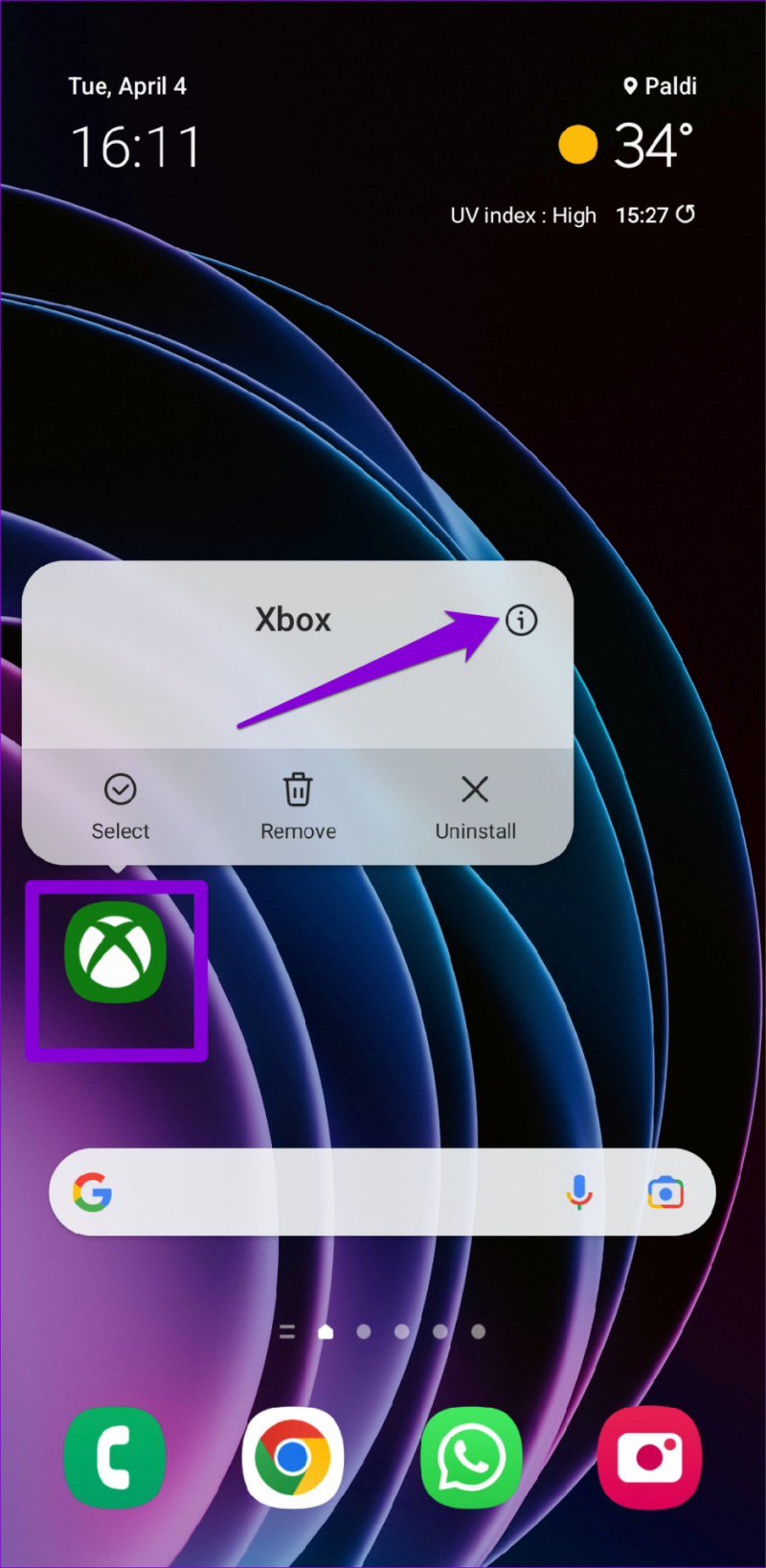   Otwórz informacje o aplikacji Xbox